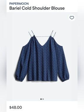 Bariel Cold Shoulder Navy Printed Women's Blouse Papermoon Stitch Fix